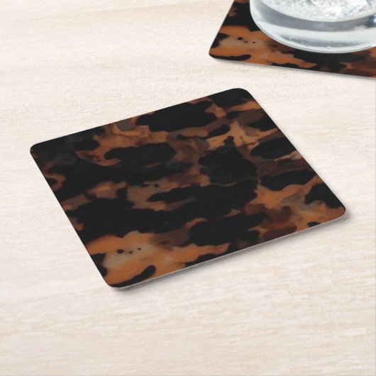 Tortoiseshell Nahtloses Muster, Chic TortoiseShell Rechteckiger Pappuntersetzer (angewinkelt)