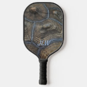 TortoiseShell-natürliches Muster mit Initialen Pickleball Schläger (Rückseite)