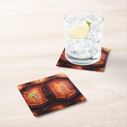 Tortoiseshell Rechteckiger Pappuntersetzer (Vor Ort)