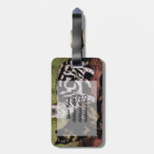 Tortoiseshell und Silbertabletten Gepäckanhänger (Rückseite vertikal)