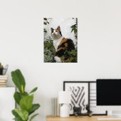 Tortoiseshell und Weiße Katze Poster (Heimbüro)