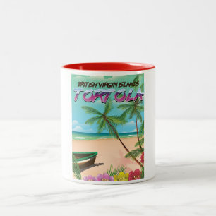 Tortola Britische Jungferninseln Reiseplakat Zweifarbige Tasse