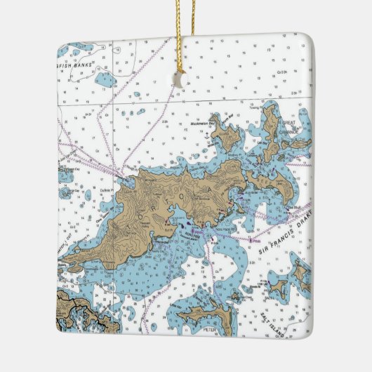 Tortola BVI Chart Keramikornament (Links)