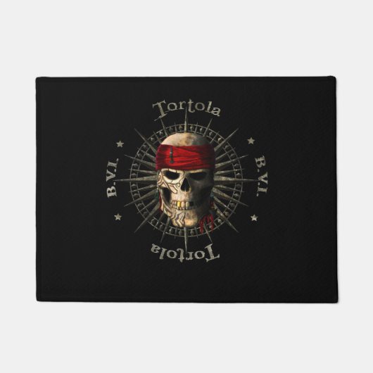Tortola BVI Pirate Skull Fußmatte (Vorderseite)
