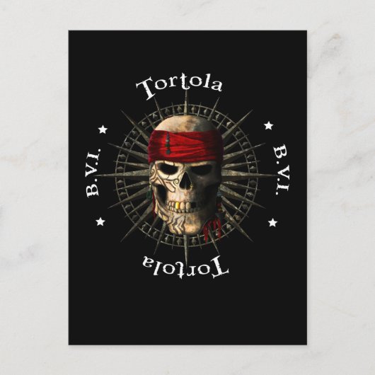 Tortola BVI Pirate Skull Postkarte (Vorderseite)