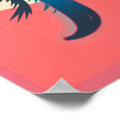 Tortola Retro Coastal Art - Vibranno Island Sunset Poster (Ecke)