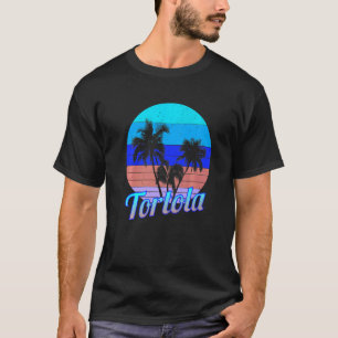 Tortola Retro Tropical Palm Trees Urlaub T-Shirt