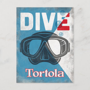 Tortola Vintage-Tauchmaske Postkarte
