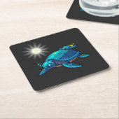 Tortuga Futurista Rechteckiger Pappuntersetzer (angewinkelt)