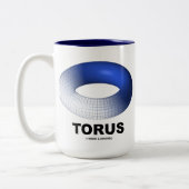Torus (blaue Toroid-Topologie) Zweifarbige Tasse (Links)