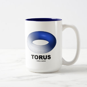 Torus (blaue Toroid-Topologie) Zweifarbige Tasse