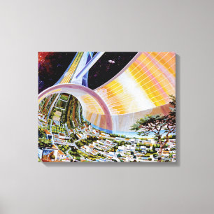 Torus-Weltraumstations-Habitatkolonie - Künstler K Leinwanddruck