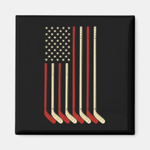 Torwart-Geschenk USA-Flagge Hockeyschläger Eishock Magnet