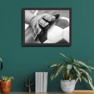 Torwart-Handschuhe Schwarz und Weiß Poster