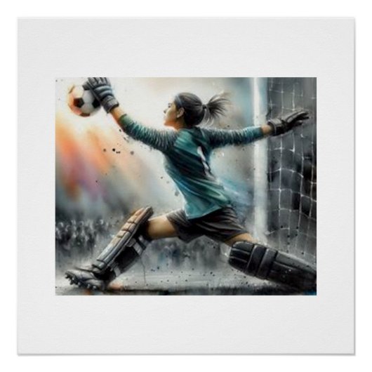 Torwart rettet Fußball,  Poster (Vorderseite)