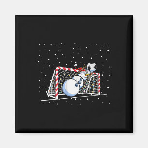 Torwart Schneemann Weihnachten Fußballspieler Männ Magnet