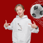 Torwart-Torwart-Halter für Fußballspieler Kinderna Hoodie<br><div class="desc">Diese coole Hoodie mit Torhüter Silhouette & individuelle Name wäre ein wunderbares Geschenk für einen Jungen,  der Fußball Lieben! Fügen Sie einfach den gewünschten Namen hinzu,  indem Sie auf die Option "Personalisieren Sie diese Vorlage" klicken.</div>