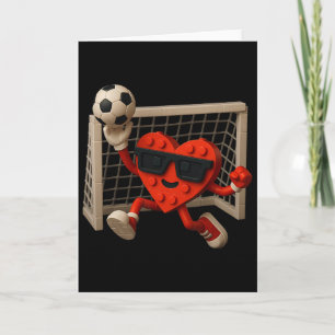 Torwart Valentinstag Fußball Herzbaustein Karte