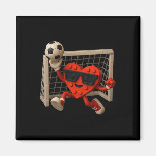Torwart Valentinstag Fußball Herzbaustein Magnet
