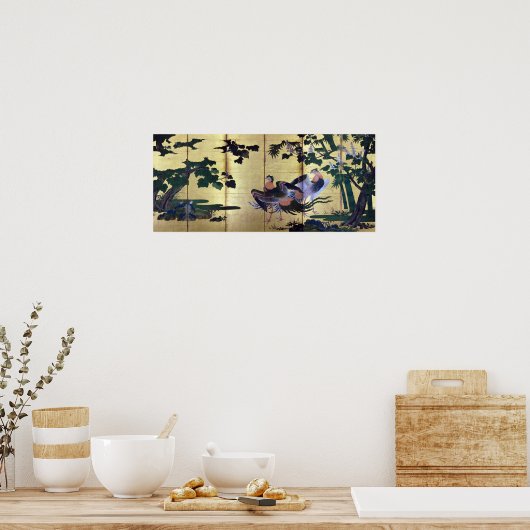 Tosa Mitsuyoshi Pfau und Phoenixes Poster (Küche)