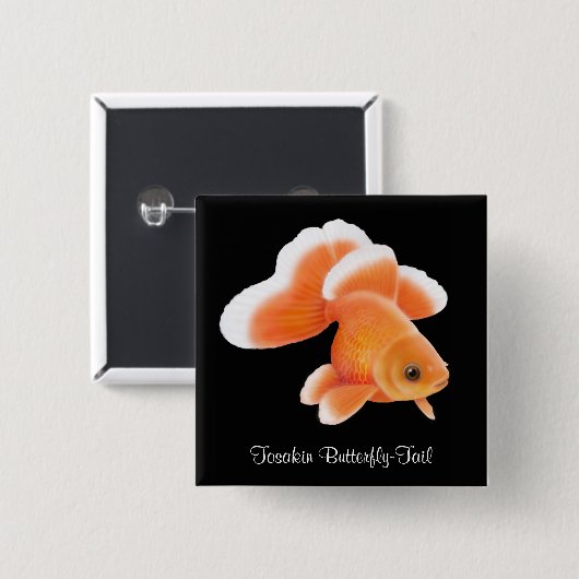 Tosakin Schmetterlings-SchwanzGoldfish Button (Vorne & Hinten)