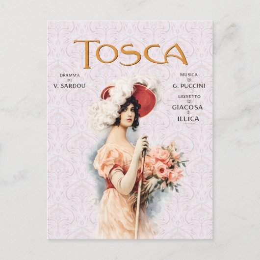 Tosca-Oper Vintage - Puccini-Opernposter-Design Postkarte (Vorderseite)