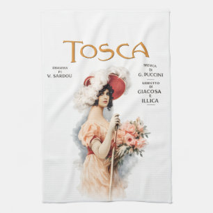 Tosca-Oper Vintage - Puccini-Operposter-Design Geschirrtuch