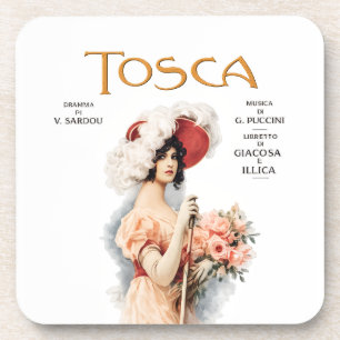 Tosca-Oper Vintage - Puccini Operposter Design Getränkeuntersetzer