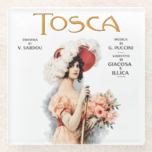 Tosca-Oper Vintage - Puccini Operposter Design Glasuntersetzer