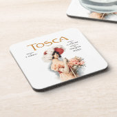Tosca Opera Vintage - Puccini Opera Poster Design Getränkeuntersetzer (Linke Seite)