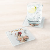 Tosca Opera Vintage - Puccini Opera Poster Design Glasuntersetzer (Schrägansicht)