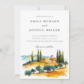 Toscana Landschaft Italienische Hochzeit Einladung (Vorderseite)