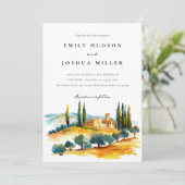Toscana Landschaft Italienische Hochzeit Einladung (Stehend Vorderseite)