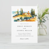 Toscana Landschaft Italienische Hochzeit Einladung (Stehend Vorderseite)