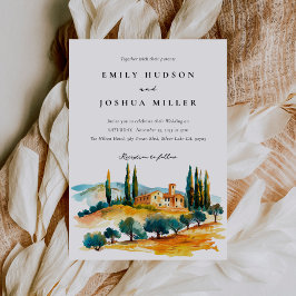 Toscana Landschaft Italienische Hochzeit Einladung