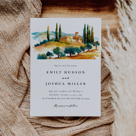 Toscana Landschaft Italienische Hochzeit Einladung