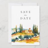 Toscana Landschaft Italienische Hochzeit Save The Date (Vorderseite)