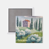 Toscana Magnet/Haus auf dem Hügel/Sonniges Italien Magnet (Vorderseite/Rückseite)
