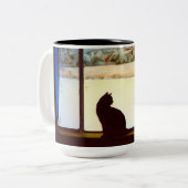 Toscas Winter-Fenster-Tasse Zweifarbige Tasse (Vorderseite Links)