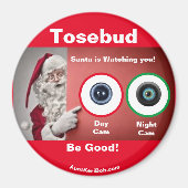Tosebud Santa beobachtet Magnet (Vorne)