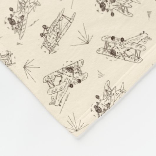 Tosende Art Deco-Doppeldecker - skizziertes Muster Fleecedecke (Ecke)