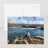 Tosende Flussszene Postkarte (Vorne/Hinten)