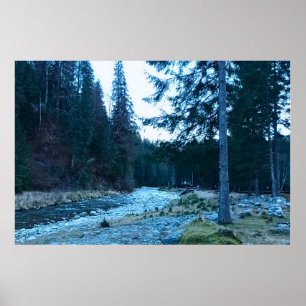 Tosender Gebirgsbach – Wilde Natur Rumänien Poster