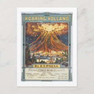 Tosender Vulkan Vintage Songbook Cover Postkarte