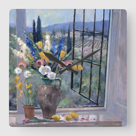 Toskana-Abhang II Quadratische Wanduhr (Vorderseite)