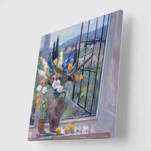 Toskana-Abhang II Quadratische Wanduhr (Winkel)