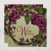 Toskana Alte Welt Vintag Rote Grüne Trauben Einladung (Vorne/Hinten)