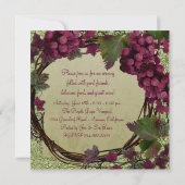 Toskana Alte Welt Vintag Rote Grüne Trauben Einladung (Rückseite)