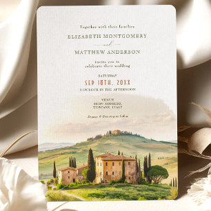 Toskana Aquarell Italien Destination Hochzeit Einladung