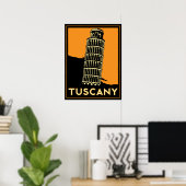 Toskana Art Deko Retro italitales Reiseplakat (Heimbüro)